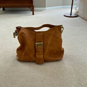 A.S. 98 Tuscan tanned leather handbag.  Double handle, with adjustable strap